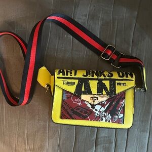 Stylish Yellow and Red Men's Crossbody Bag